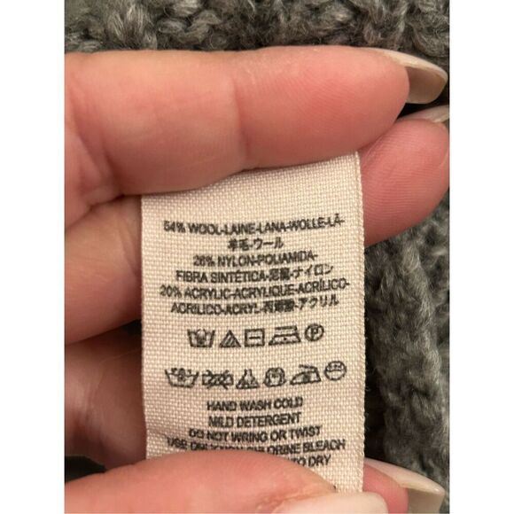 Free People Fair isle convertible cowl neck Sweater oversized S bell sleeves - Picture 7 of 9